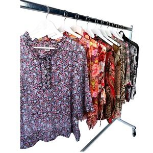 EUC Y2K Women's Blouses,Tops Mix Brand Bulk Lot Retro Clothing 10 pcs Size M